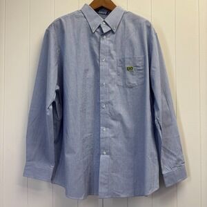 NCAA Football Men Oregon Ducks Striped Embroidered Dress Shirt Size XL College